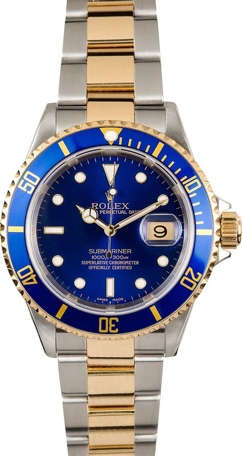 rolex submariner silver and gold blue face|Rolex Submariner white gold price.